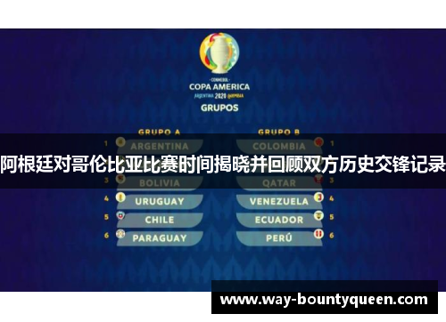 阿根廷对哥伦比亚比赛时间揭晓并回顾双方历史交锋记录